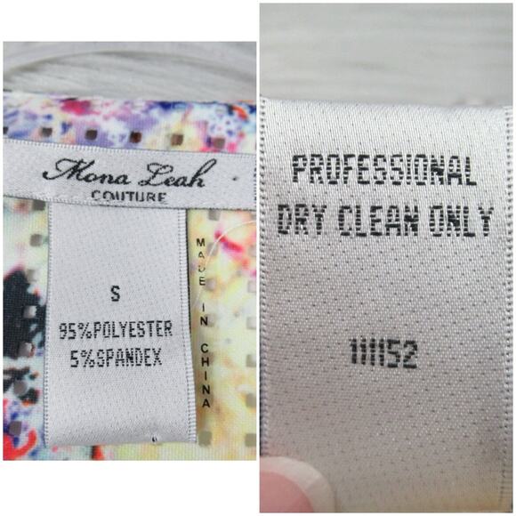 MONA LEAH COUTURE Perforated Watercolor Open Draped Front Jacket Size Small - Picture 11 of 11